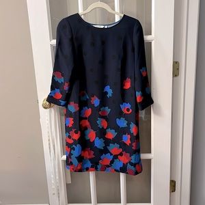 Boden Rachel Navy Floral shift dress.  Size: US 4R